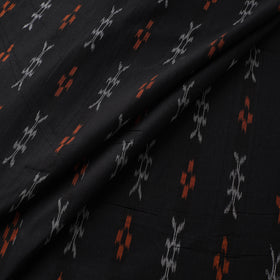 Maroon - Black - Sambalpuri Ikat Cotton Fabric 02