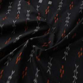 Maroon - Black - Sambalpuri Ikat Cotton Fabric 02