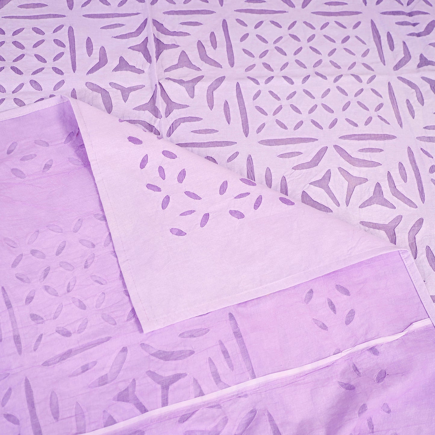 Barmer Applique Cutwork Cotton Single Bedsheet (90 x 60 in) 19