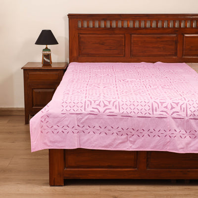 Barmer Applique Cutwork Cotton Single Bedsheet (90 x 60 in) 20