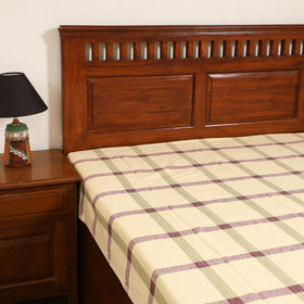 Handloom Cotton Single Bedsheet (90 x 60 in) 302