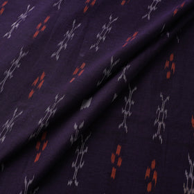 Maroon - Blue - Sambalpuri Ikat Cotton Fabric 03