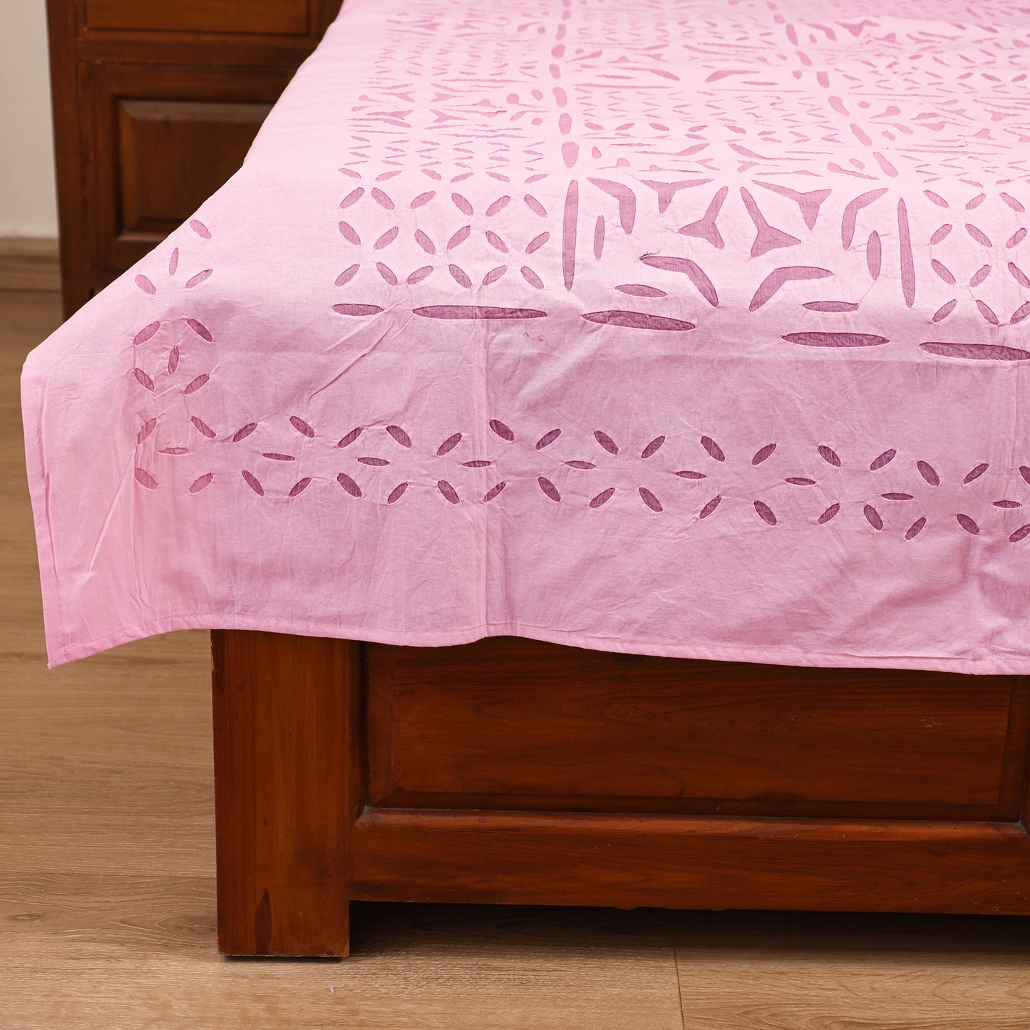 Barmer Applique Cutwork Cotton Single Bedsheet (90 x 60 in) 20