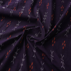 Maroon - Blue - Sambalpuri Ikat Cotton Fabric 03