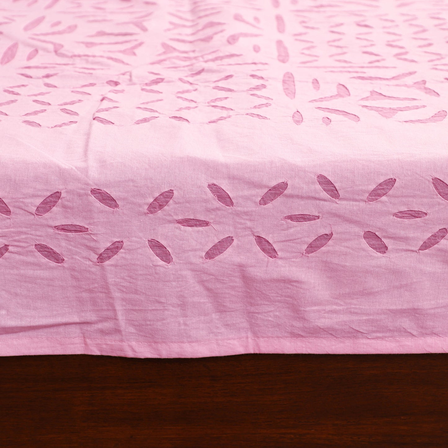 Barmer Applique Cutwork Cotton Single Bedsheet (90 x 60 in) 20
