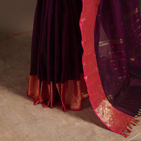 Purple - kandangi buti chettinad cotton saree with border