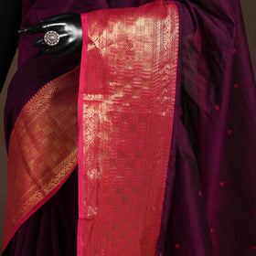 Purple - kandangi buti chettinad cotton saree with border