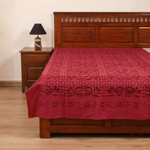 Barmer Applique Cutwork Cotton Single Bedsheet (90 x 60 in) 21