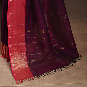 Purple - kandangi buti chettinad cotton saree with border