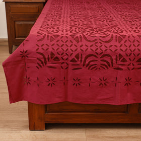 Barmer Applique Cutwork Cotton Single Bedsheet (90 x 60 in) 21