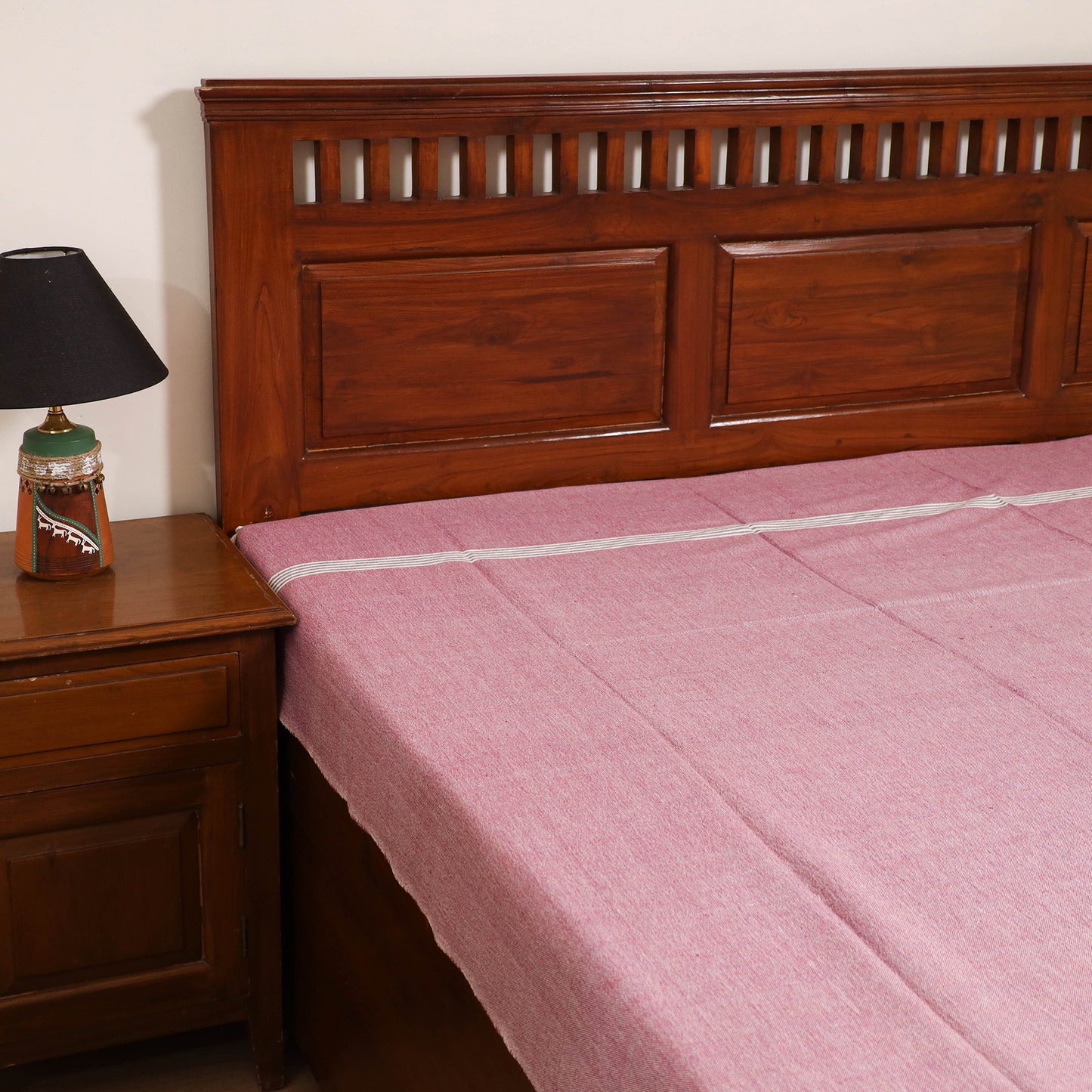 Handloom Cotton Single Bedsheet (90 x 60 in) 304
