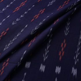Maroon - Blue - Sambalpuri Ikat Cotton Fabric 07