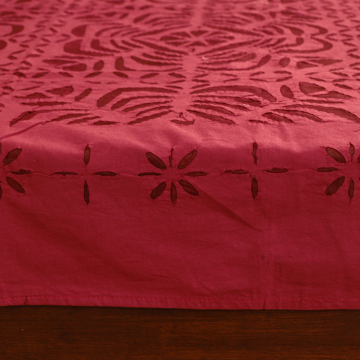 Barmer Applique Cutwork Cotton Single Bedsheet (90 x 60 in) 21