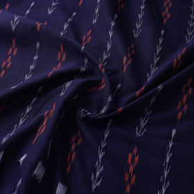 Maroon - Blue - Sambalpuri Ikat Cotton Fabric 07