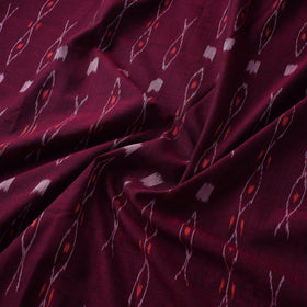 Maroon - Purple - Sambalpuri Ikat Cotton Fabric 08