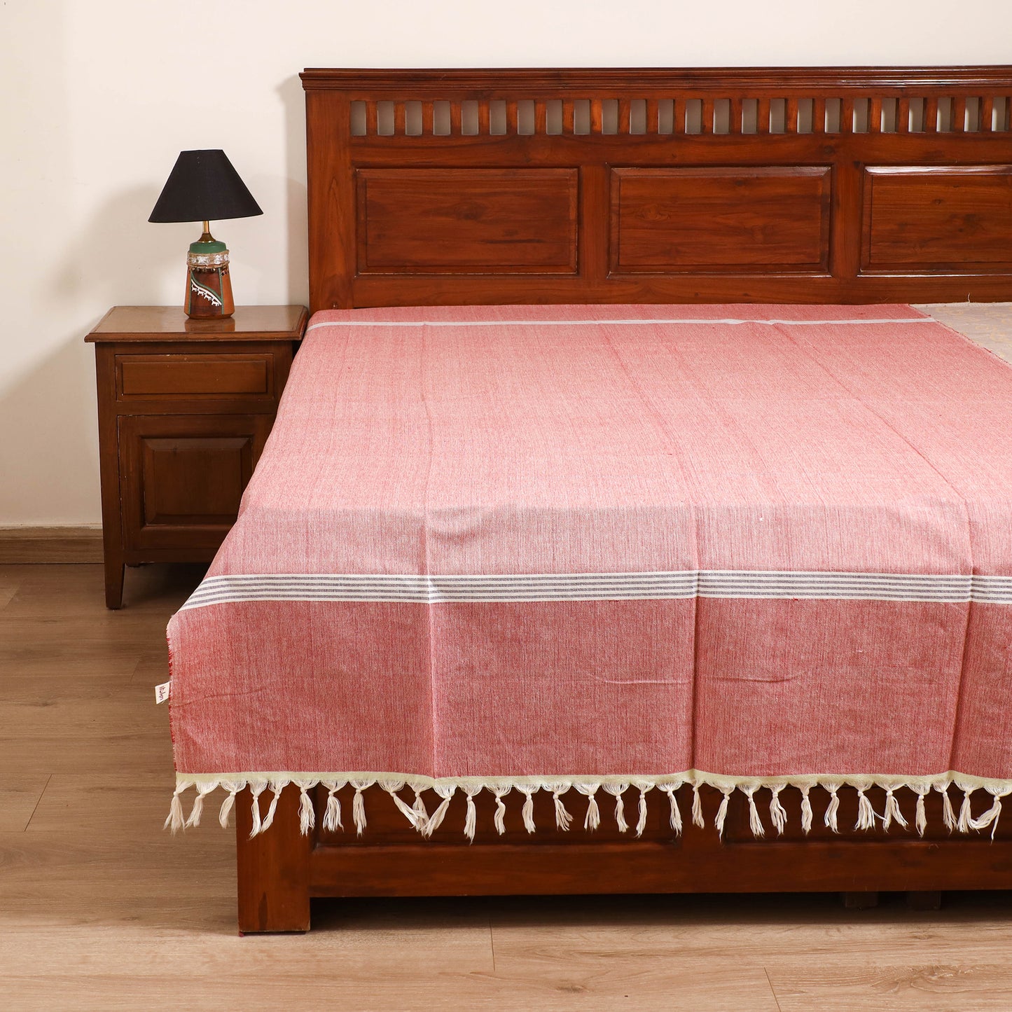 Handloom Cotton Single Bedsheet (90 x 60 in) 305