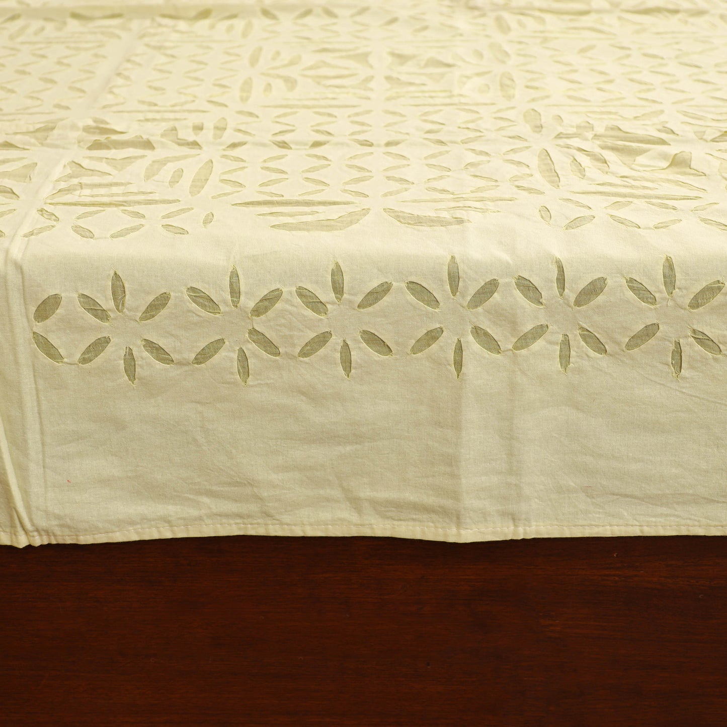 Barmer Applique Cutwork Cotton Single Bedsheet (90 x 60 in) 22