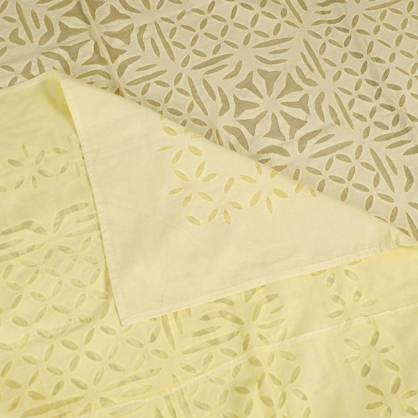 Barmer Applique Cutwork Cotton Single Bedsheet (90 x 60 in) 22