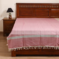 Handloom Cotton Single Bedsheet (90 x 60 in) 306