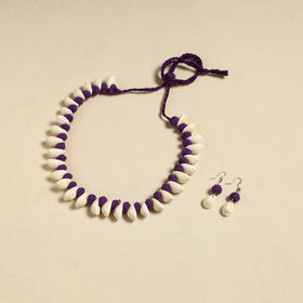 Handcrafted Thread Beads Shell Work Necklace Set 03