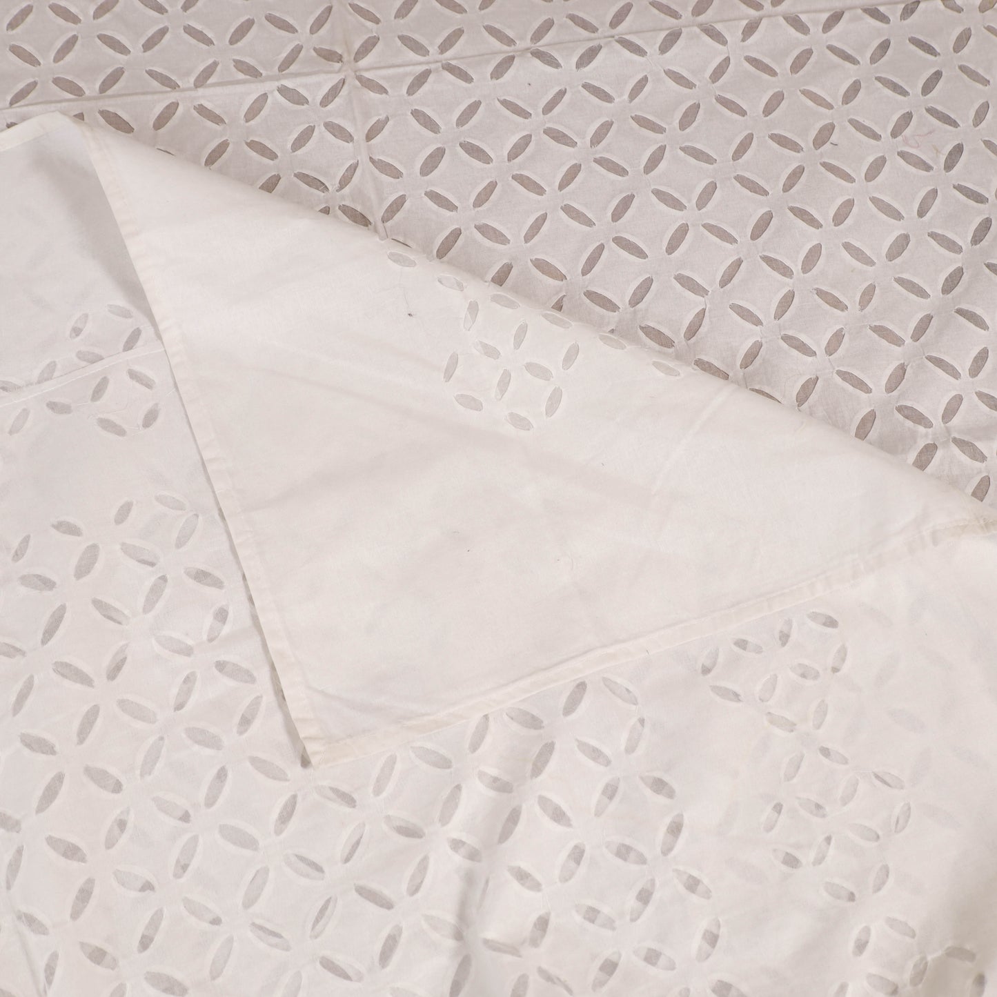 Barmer Applique Cutwork Cotton Single Bedsheet (90 x 60 in) 23