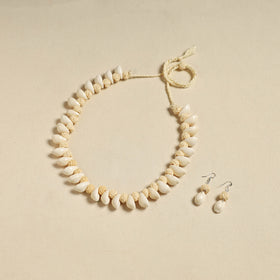 Handcrafted Thread Beads Shell Work Necklace Set 04
