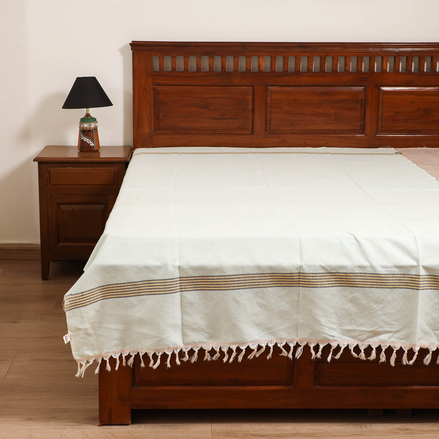 Handloom Cotton Single Bedsheet (90 x 60 in) 307