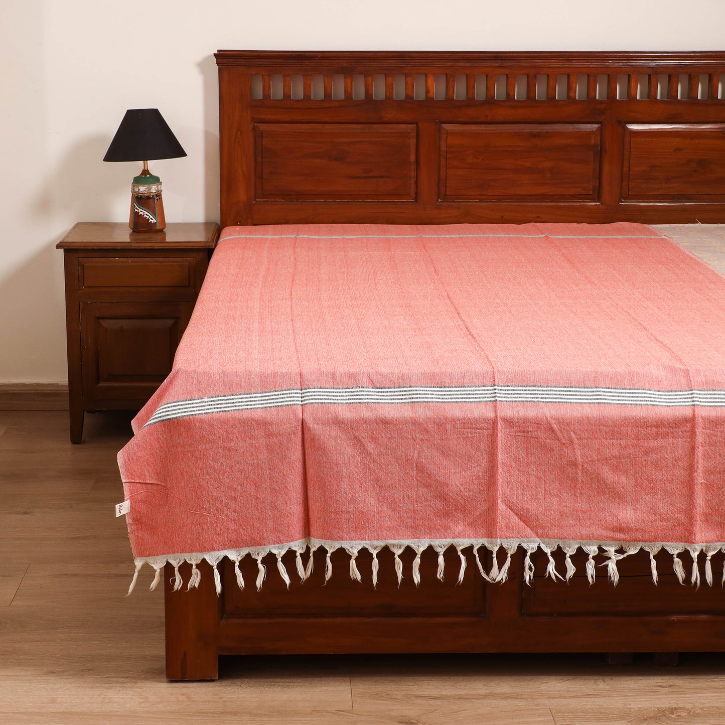 Handloom Cotton Single Bedsheet (90 x 60 in) 308