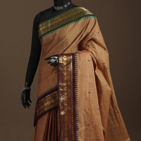 Brown - kandangi buti chettinad cotton saree with border 46