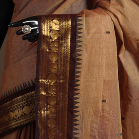 Brown - kandangi buti chettinad cotton saree with border 46