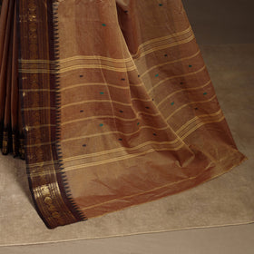 Brown - kandangi buti chettinad cotton saree with border 46