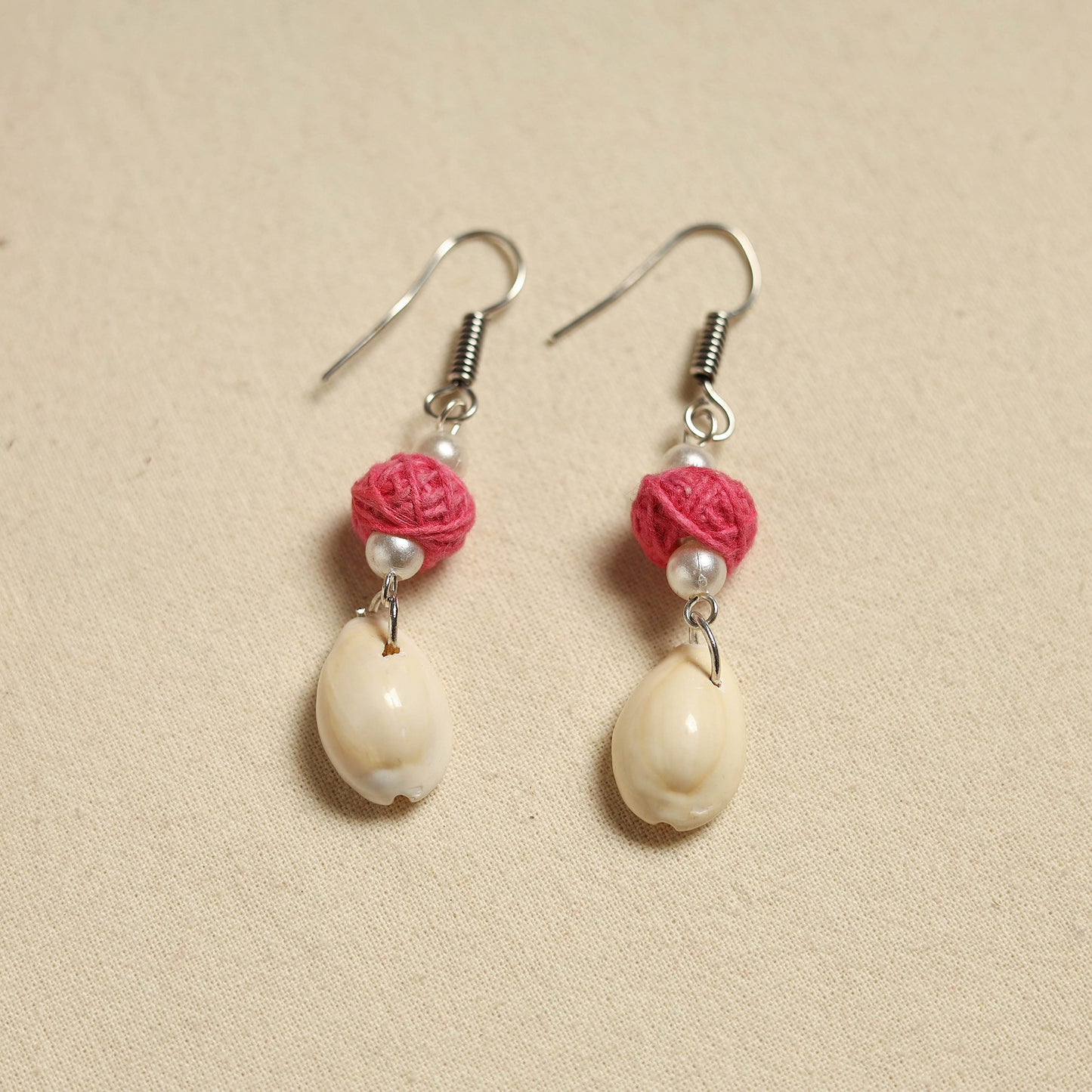 Handcrafted Thread Beads Shell Work Double Layered Necklace Set 13