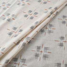 White - Pochampally Double Ikat Cotton Fabric 02