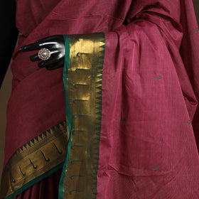 Purple - kandangi buti chettinad cotton saree with border