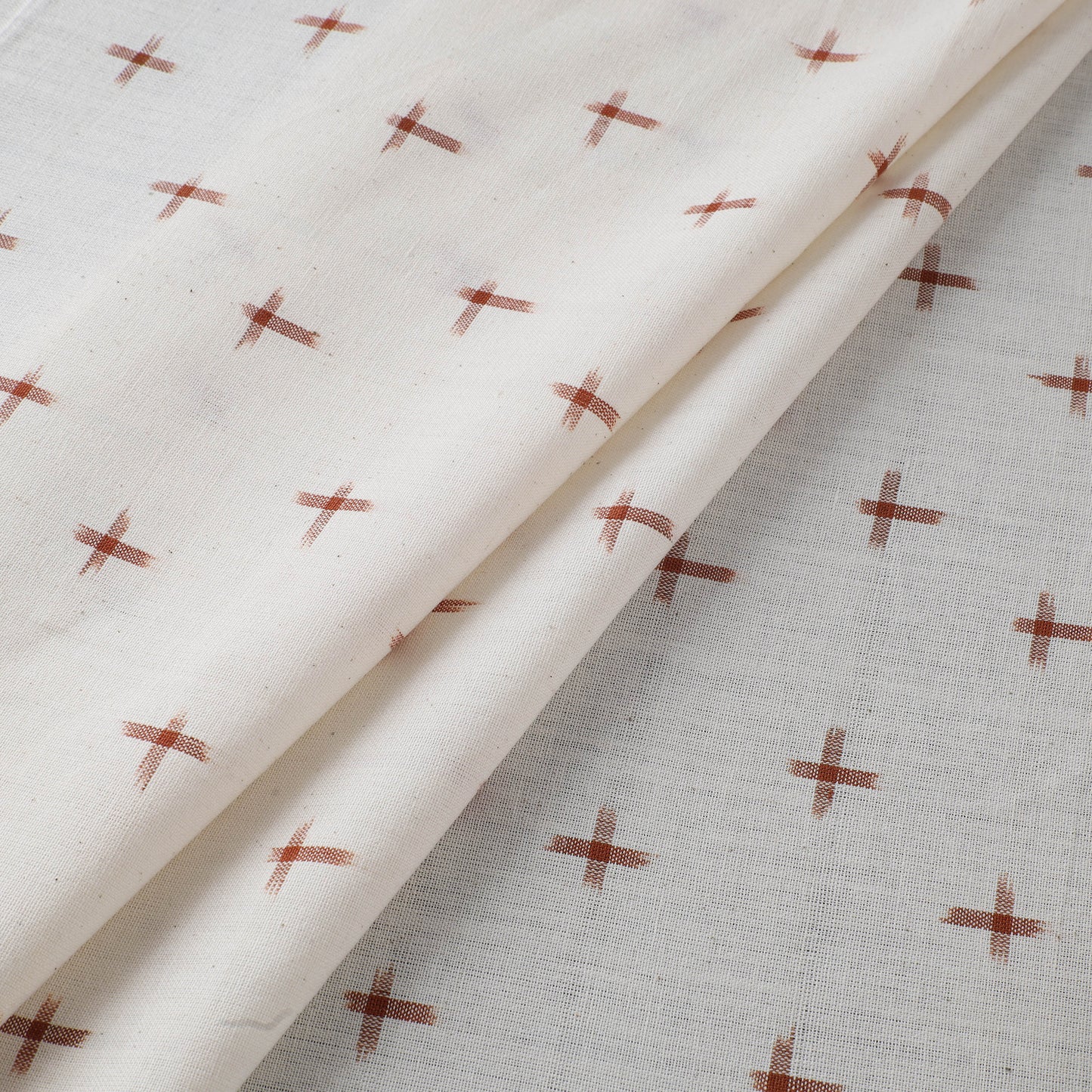 White - Pochampally Double Ikat Cotton Fabric 04