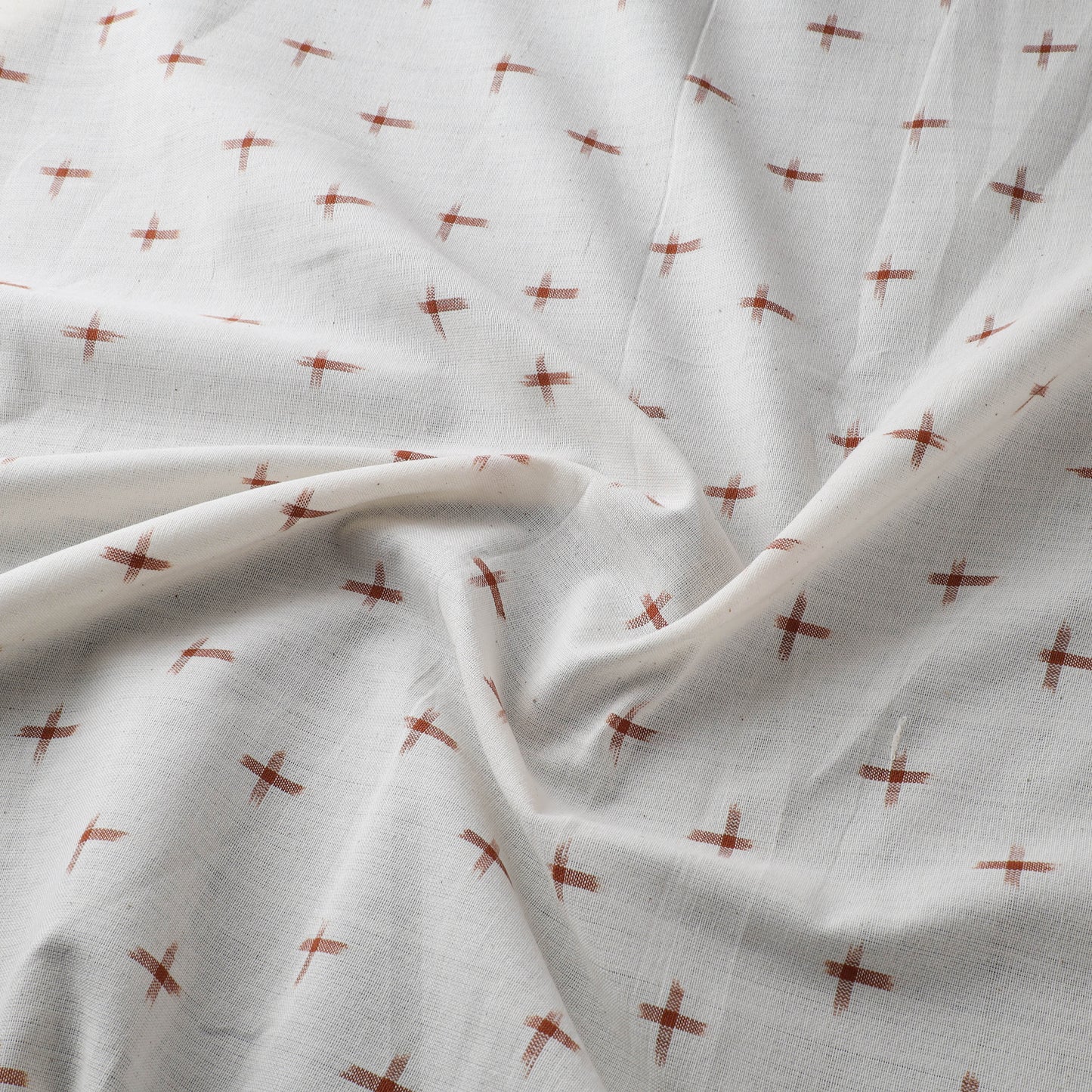 White - Pochampally Double Ikat Cotton Fabric 04