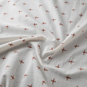 White - Pochampally Double Ikat Cotton Fabric 04