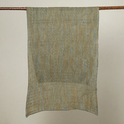 Grey - Bengal Kantha Hand Embroidery Cotton Stole 08