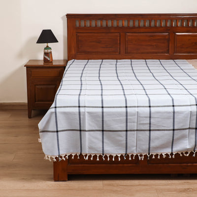 Handloom Cotton Single Bedsheet (90 x 60 in) 312