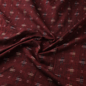 Maroon - Pochampally Double Ikat Cotton Fabric 05