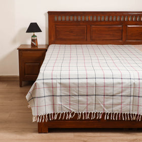 Handloom Cotton Single Bedsheet (90 x 60 in) 313