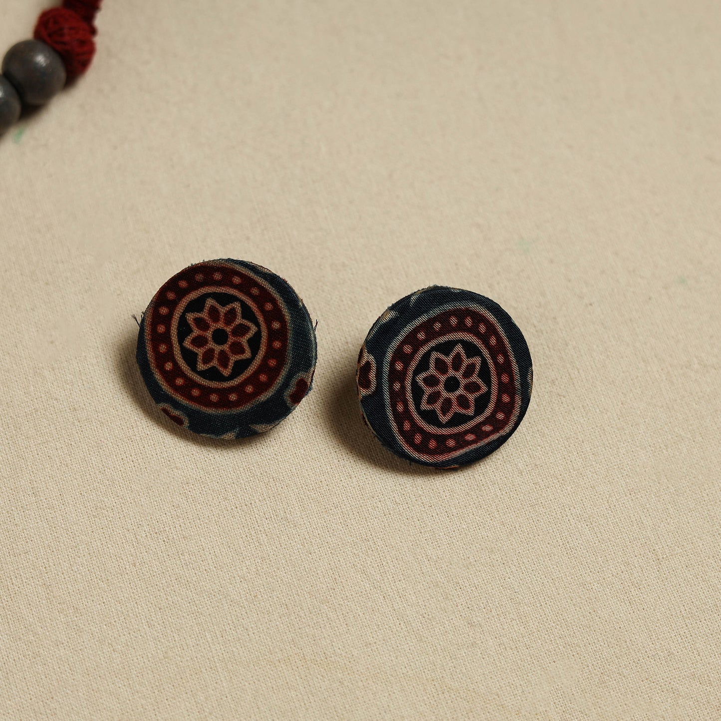 Handcrafted Wooden Beads Fabart Necklace Set 26