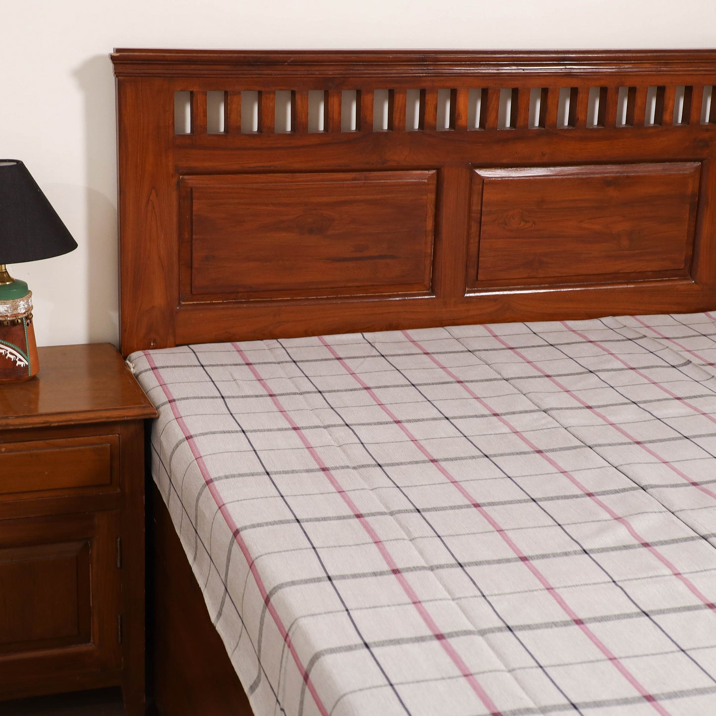 Handloom Cotton Single Bedsheet (90 x 60 in) 317