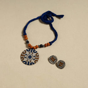 Handcrafted Wooden Beads Fabart Necklace Set 30