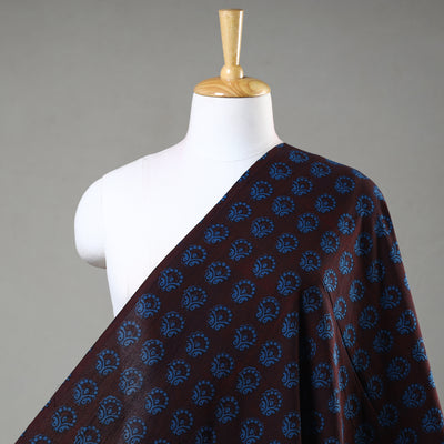 Black - Bagh Hand Block Printed Cotton Fabric