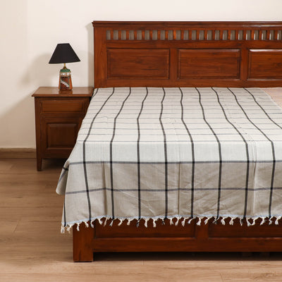 Handloom Cotton Single Bedsheet (90 x 60 in) 322