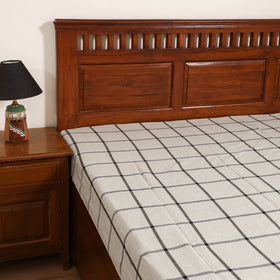 Handloom Cotton Single Bedsheet (90 x 60 in) 322