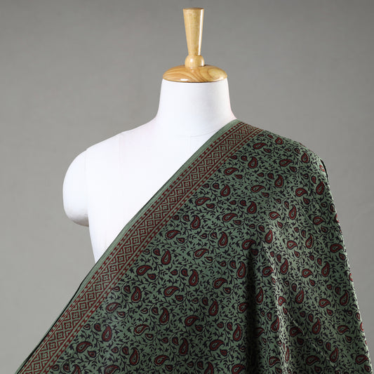 Green - Bagh Hand Block Printed Cotton Fabric