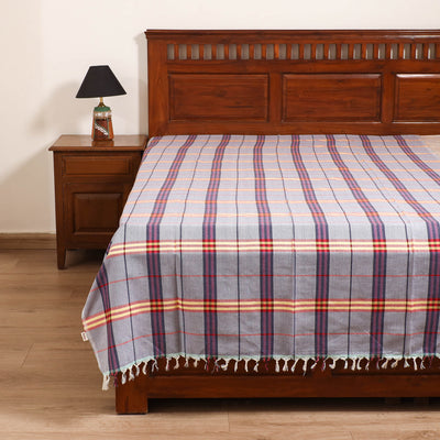 Handloom Cotton Single Bedsheet (90 x 60 in) 323