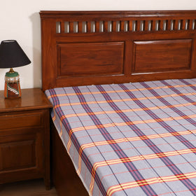 Handloom Cotton Single Bedsheet (90 x 60 in) 323